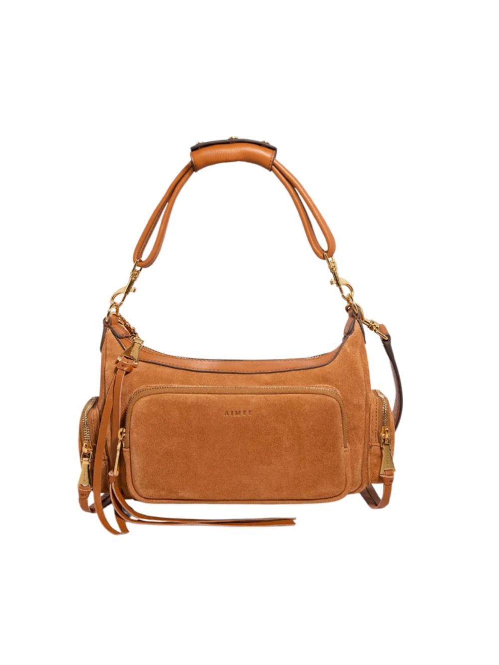 AIMEE KESTENBERG Away We Go Convertible Shoulder Bag Rustic Caramel Suede